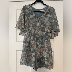 BCBGENERATION Floral Cape Romper - Size M